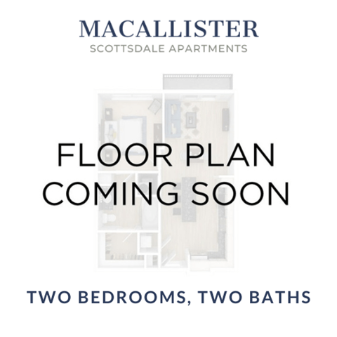Floor plan for 2 beds, 2 baths, 987 sqft